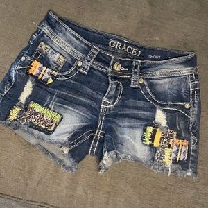 GRACE in LA denim shorts size 24